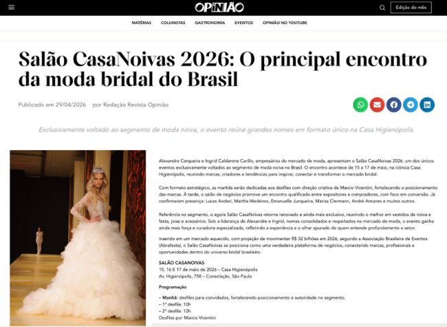 Imprensa — Salão CasaNoivas