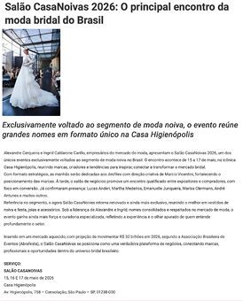 Imprensa — Salão CasaNoivas